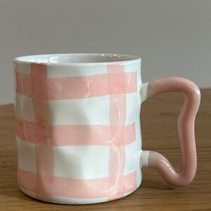 Chic Pink and White Plaid Mug